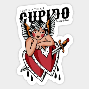 Vintage Cupid Love is in the air Sticker